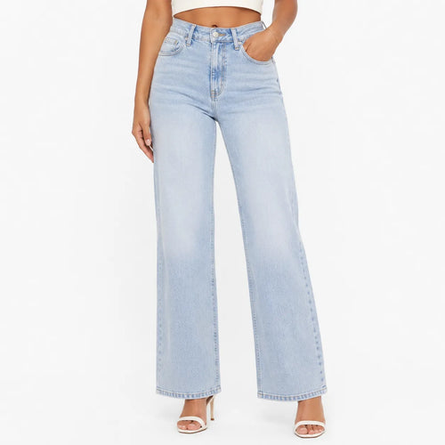 Women's Mid Rise BBL Wide Leg Jeans