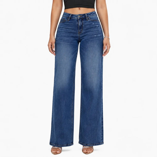 Women's Mid Rise BBL Wide Leg Jeans