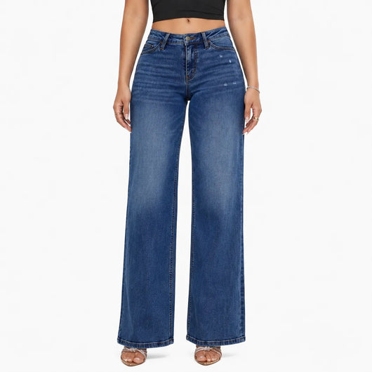 Women's Mid Rise BBL Wide Leg Jeans