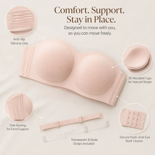 Strapless Non Slip Bandeau Jelly Bra