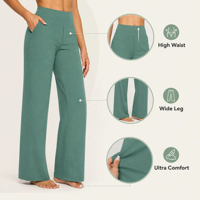 Women's High Waist Wide Leg Yoga Pants