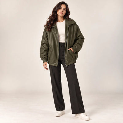 Women’s Oversized Faux Leather Jacket
