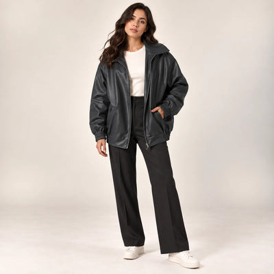 Women’s Oversized Faux Leather Jacket