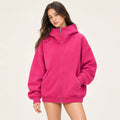 Oversized High Neck Zip Up Hoodie