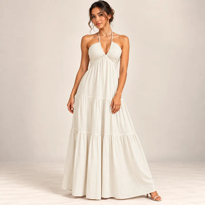 Women’s Halter V Neck Maxi Dress