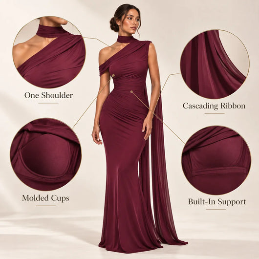 Women’s One Shoulder Formal Maxi Dress