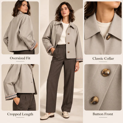 Women’s Oversized Cropped Trench Coat
