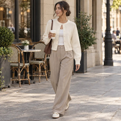 Women’s Cropped Button Up Cardigan