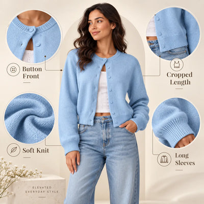 Women’s Cropped Button Up Cardigan