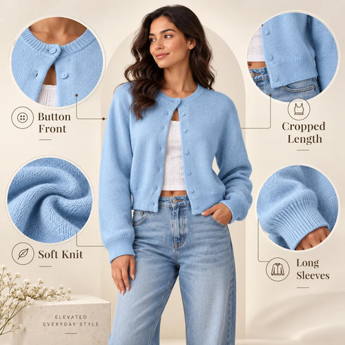 Women’s Cropped Button Up Cardigan