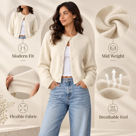 Women’s Cropped Button Up Cardigan