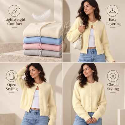 Women’s Cropped Button Up Cardigan