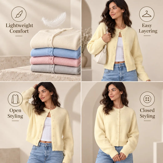 Women’s Cropped Button Up Cardigan