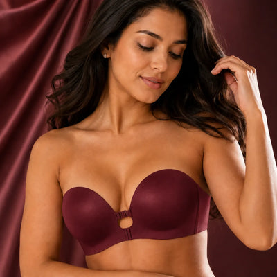 Seamless Strapless Front Closure Push-Up Bra