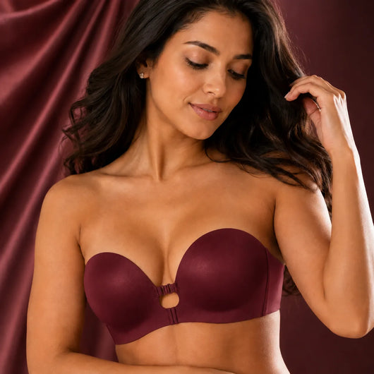 Seamless Strapless Front Closure Push-Up Bra