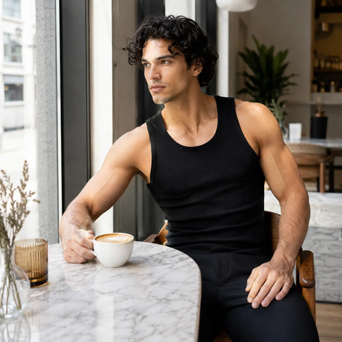 Men's Ribbed Cotton Tank Top