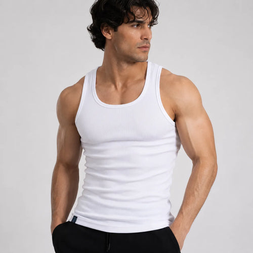 Men's Ribbed Cotton Tank Top