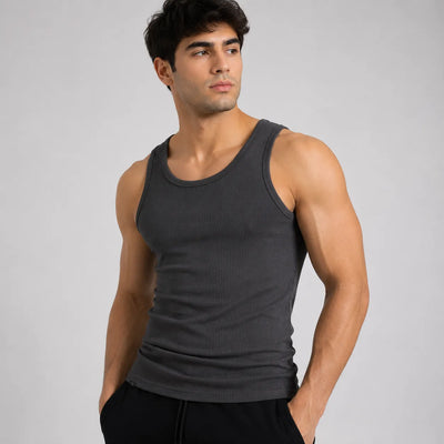 Men's Ribbed Cotton Tank Top
